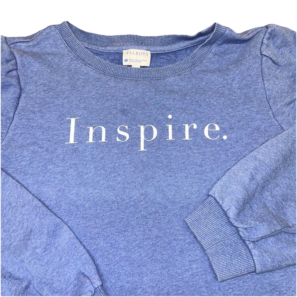 Talbots Inspire Spellout Crewneck Sweatshirt Cotton Blue Women's XL Petite